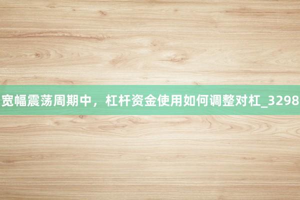 宽幅震荡周期中，杠杆资金使用如何调整对杠_3298