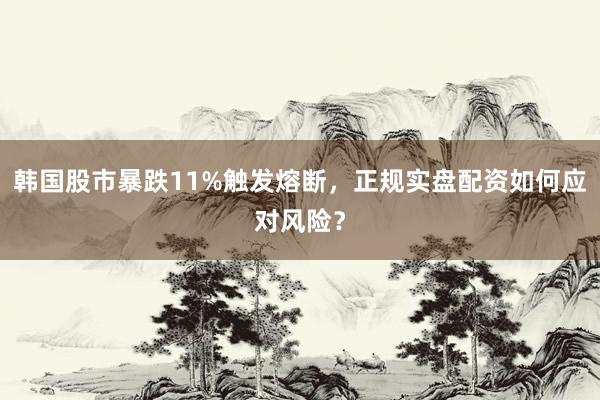 韩国股市暴跌11%触发熔断，正规实盘配资如何应对风险？