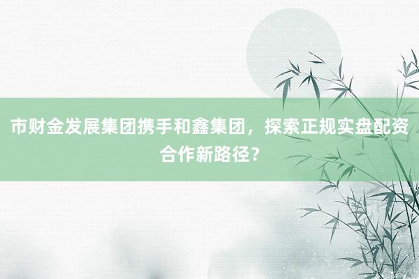 市财金发展集团携手和鑫集团，探索正规实盘配资合作新路径？