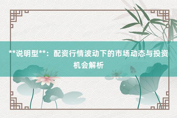**说明型**：配资行情波动下的市场动态与投资机会解析