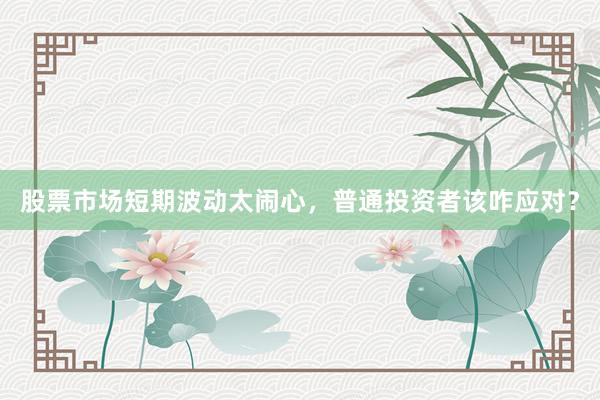 股票市场短期波动太闹心，普通投资者该咋应对？