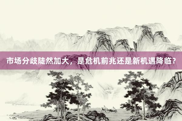 市场分歧陡然加大，是危机前兆还是新机遇降临？