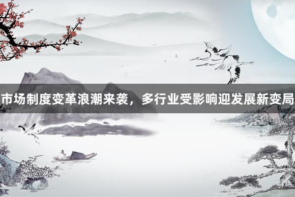 市场制度变革浪潮来袭，多行业受影响迎发展新变局