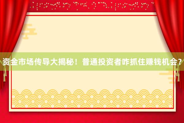 资金市场传导大揭秘！普通投资者咋抓住赚钱机会？