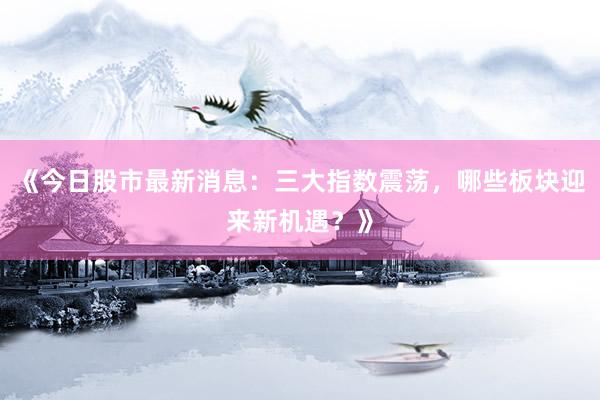《今日股市最新消息：三大指数震荡，哪些板块迎来新机遇？》