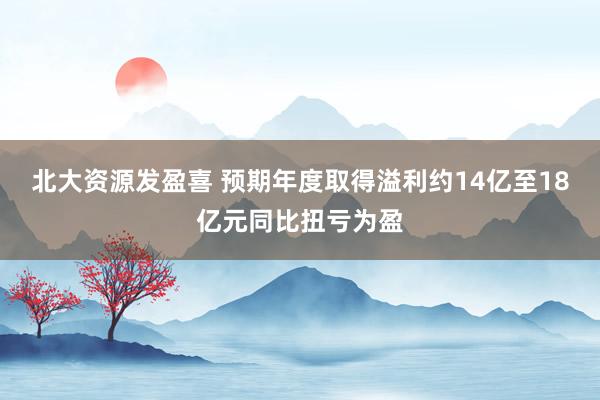 北大资源发盈喜 预期年度取得溢利约14亿至18亿元同比扭亏为盈