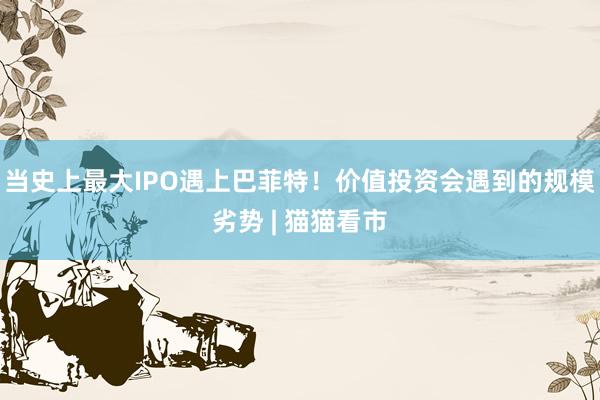 当史上最大IPO遇上巴菲特！价值投资会遇到的规模劣势 | 猫猫看市