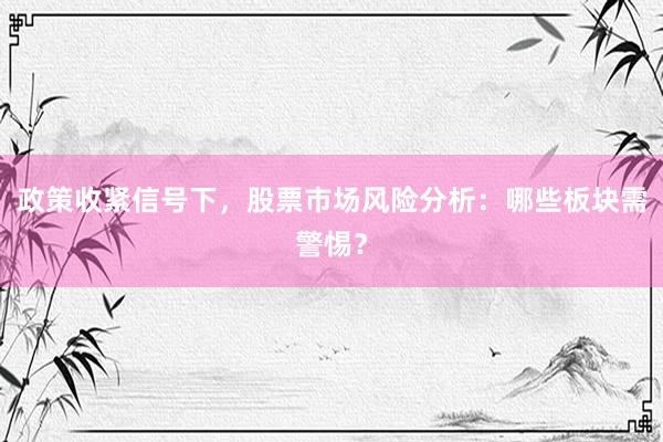 政策收紧信号下，股票市场风险分析：哪些板块需警惕？