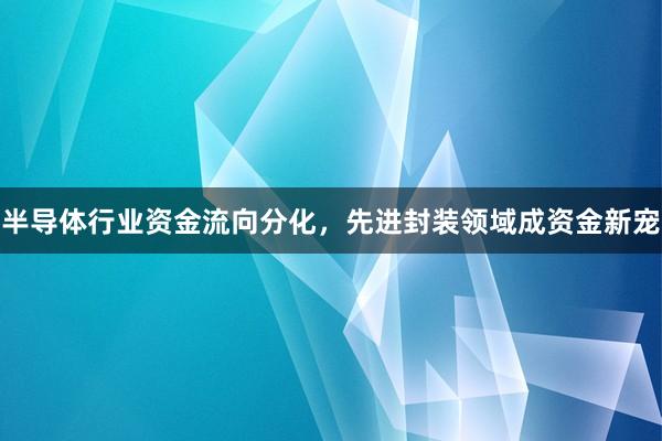 半导体行业资金流向分化，先进封装领域成资金新宠