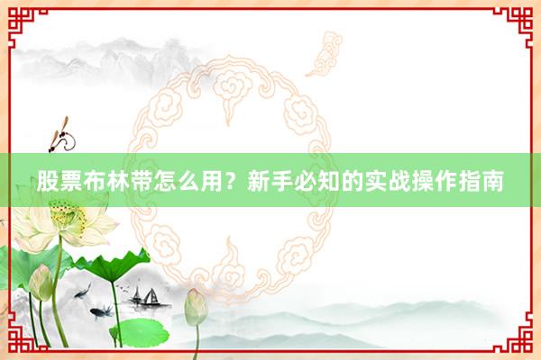 股票布林带怎么用？新手必知的实战操作指南